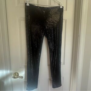 Divided Black Sequin Leggings, size L, like new! Elastic waistband